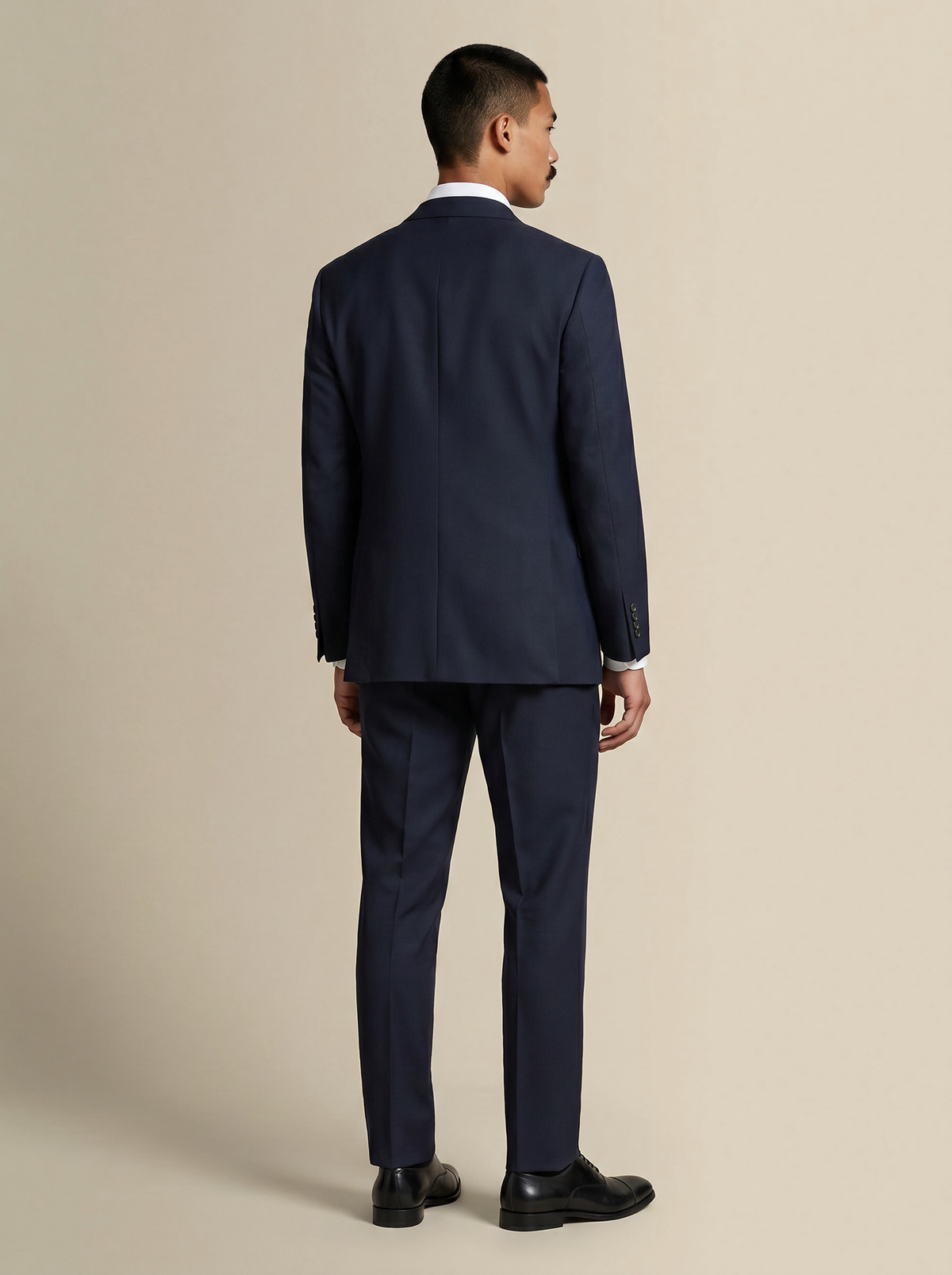 Navy Single Breasted Wool Suit